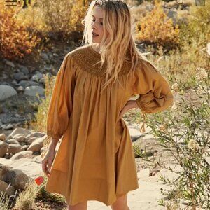 Doen Theda Dress in Wheat EUC A-Line, Swing, Smock Dress